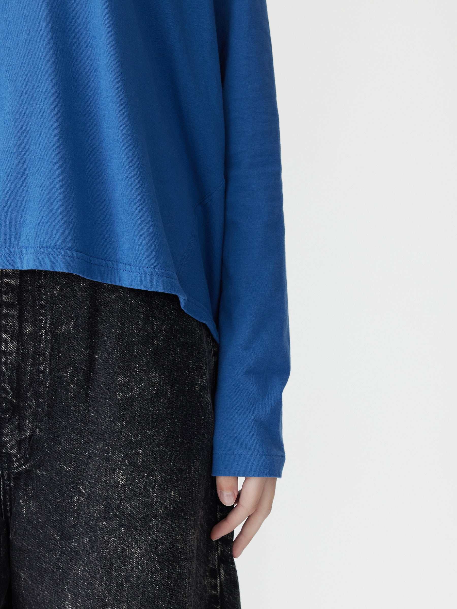 Bassike Circle Long Sleeve T Shirt Marine Blue