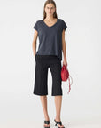 Bassike Fine Bind Scoop Neck Tank Washed Navy