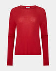 Bassike Sheer Rib L/S T Shirt Heritage Red