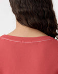 Bassike Sheer Rib L/S T Shirt Heritage Red