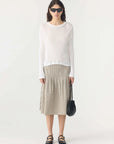Bassike Sheer Rib L/S T Shirt White