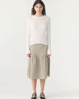 Bassike Sheer Rib L/S T Shirt White