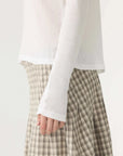 Bassike Sheer Rib L/S T Shirt White