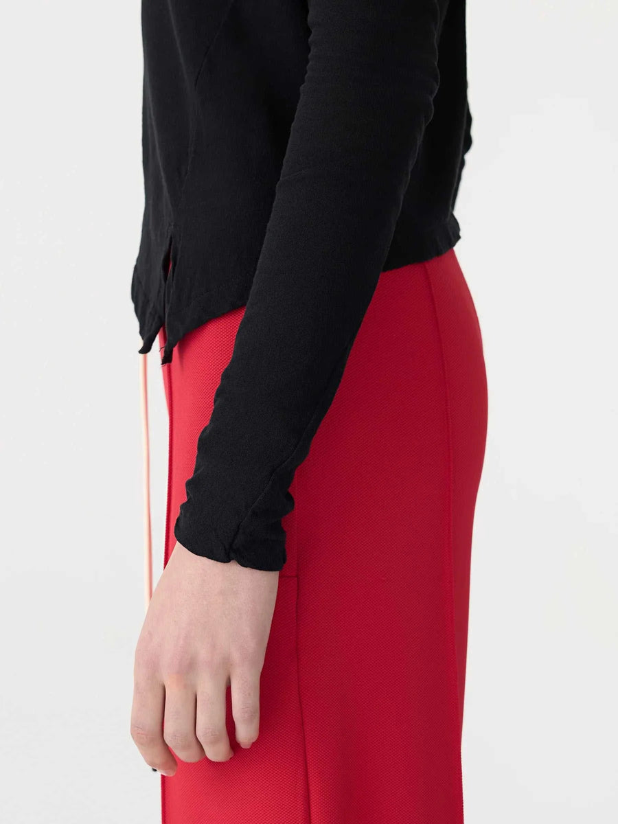 Bassike Off Shoulder Jersey LS Top Black