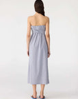 Bassike Mini Check Tie Detail Dress Blue Brown
