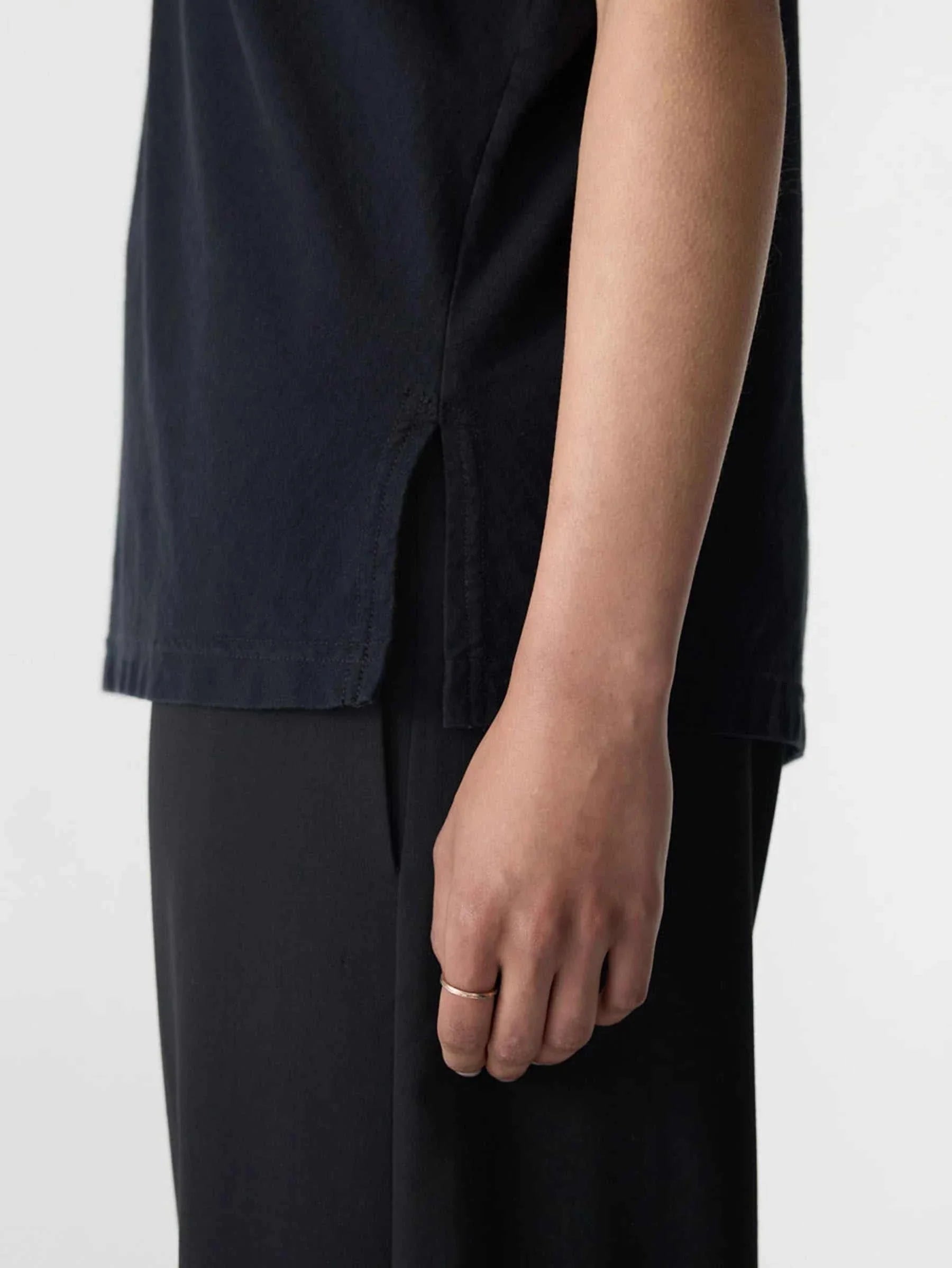 Bassike Midweight Off Shoulder Top Black