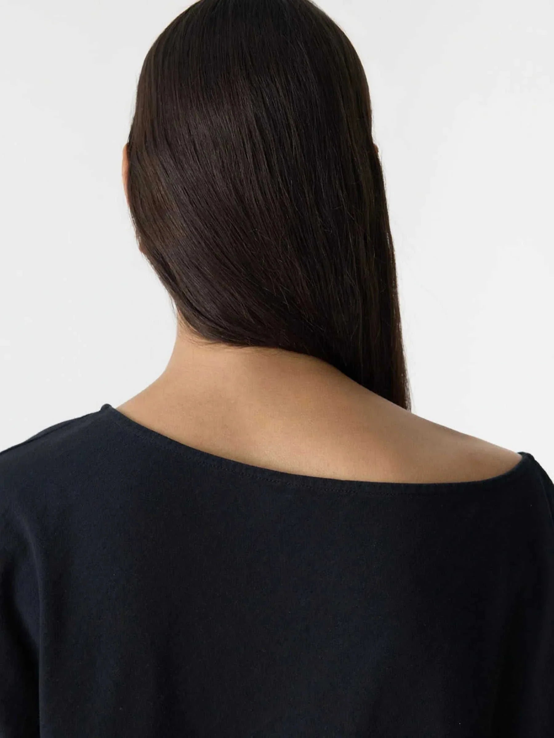 Bassike Midweight Off Shoulder Top Black