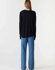 Bassike Curved Hem Heritage LS T Shirt Black