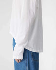 Bassike Curved Hem Heritage LS T Shirt White