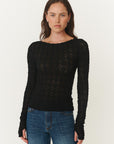 Rowie Samantha Clover Lace Top Noir