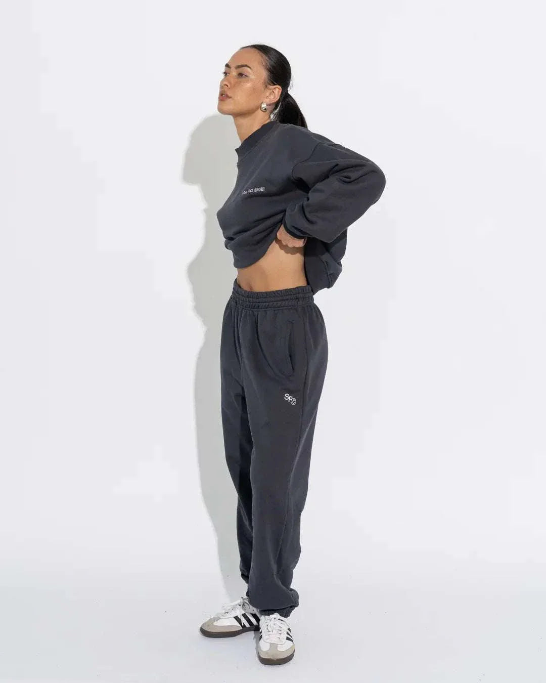 Sara Fox Drift Crew Neck Sweater Mariner Chalk