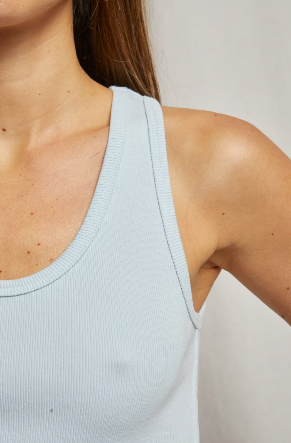Perfectwhitetee Blondie Structured Rib Bra Friendly Tank Baby Blue