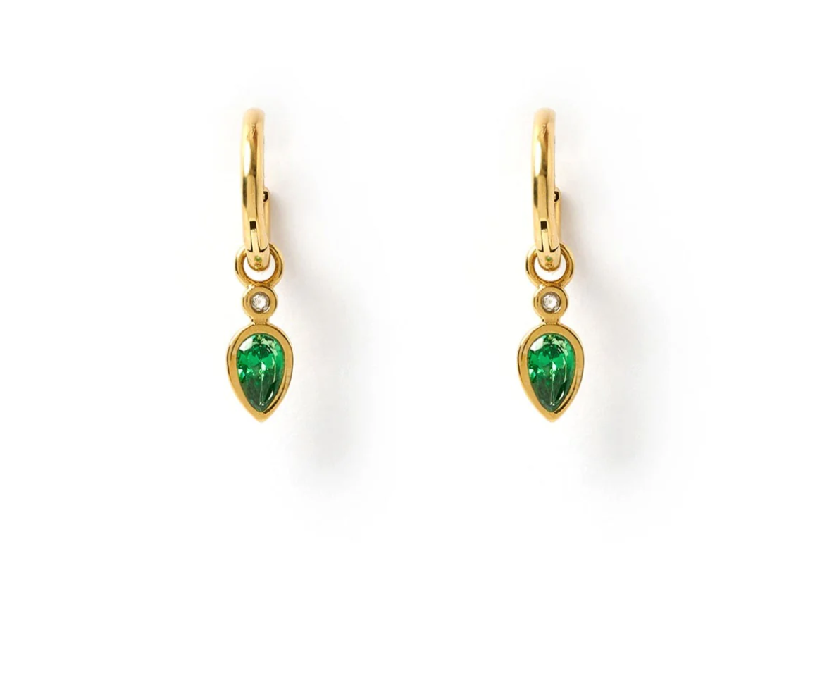 Arms Of Eve Daisy Emerald Earrings Gold