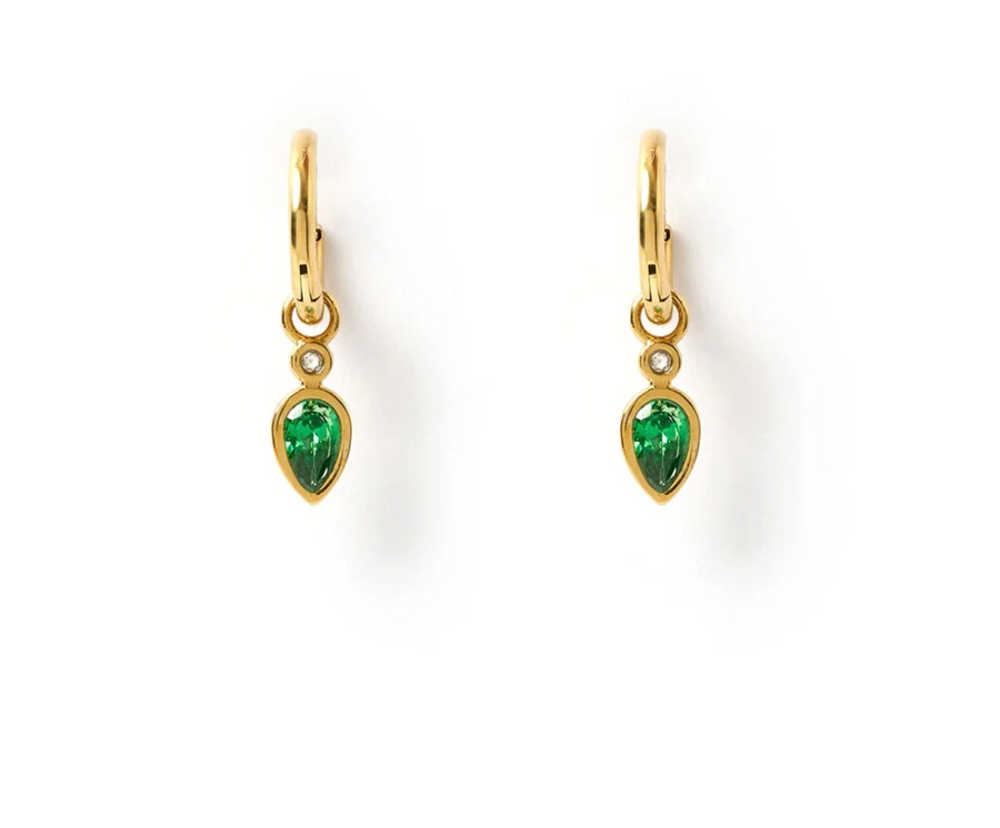 Arms Of Eve Daisy Emerald Earrings Gold