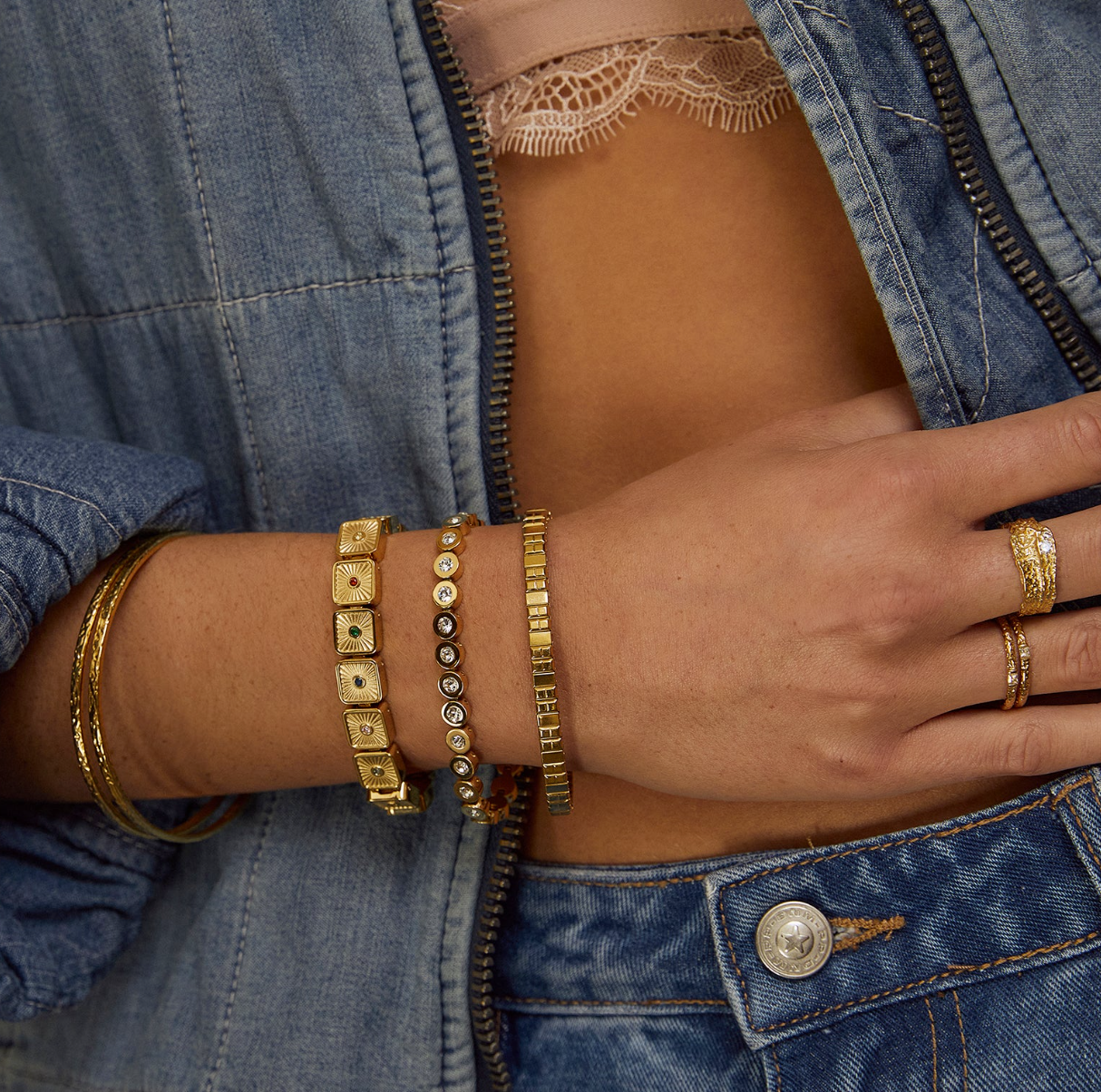 Arms Of Eve Jasper Bracelet Gold