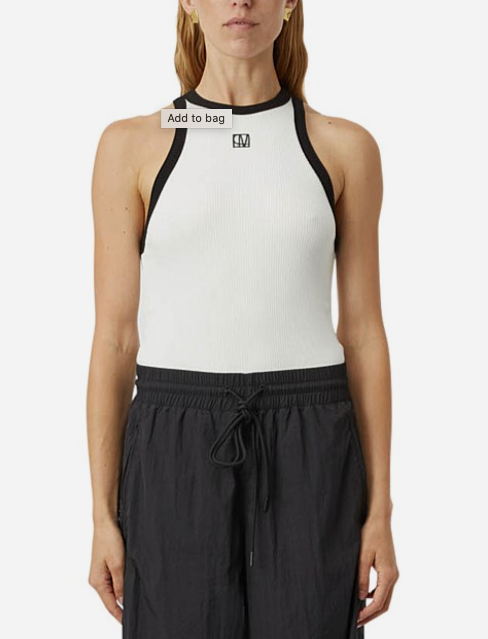 Camilla and Marc Nora Contrast Bind Tank Soft White Black