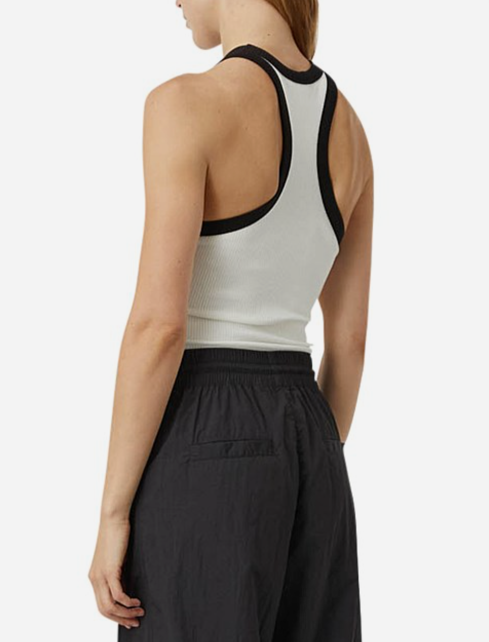 Camilla and Marc Nora Contrast Bind Tank Soft White Black