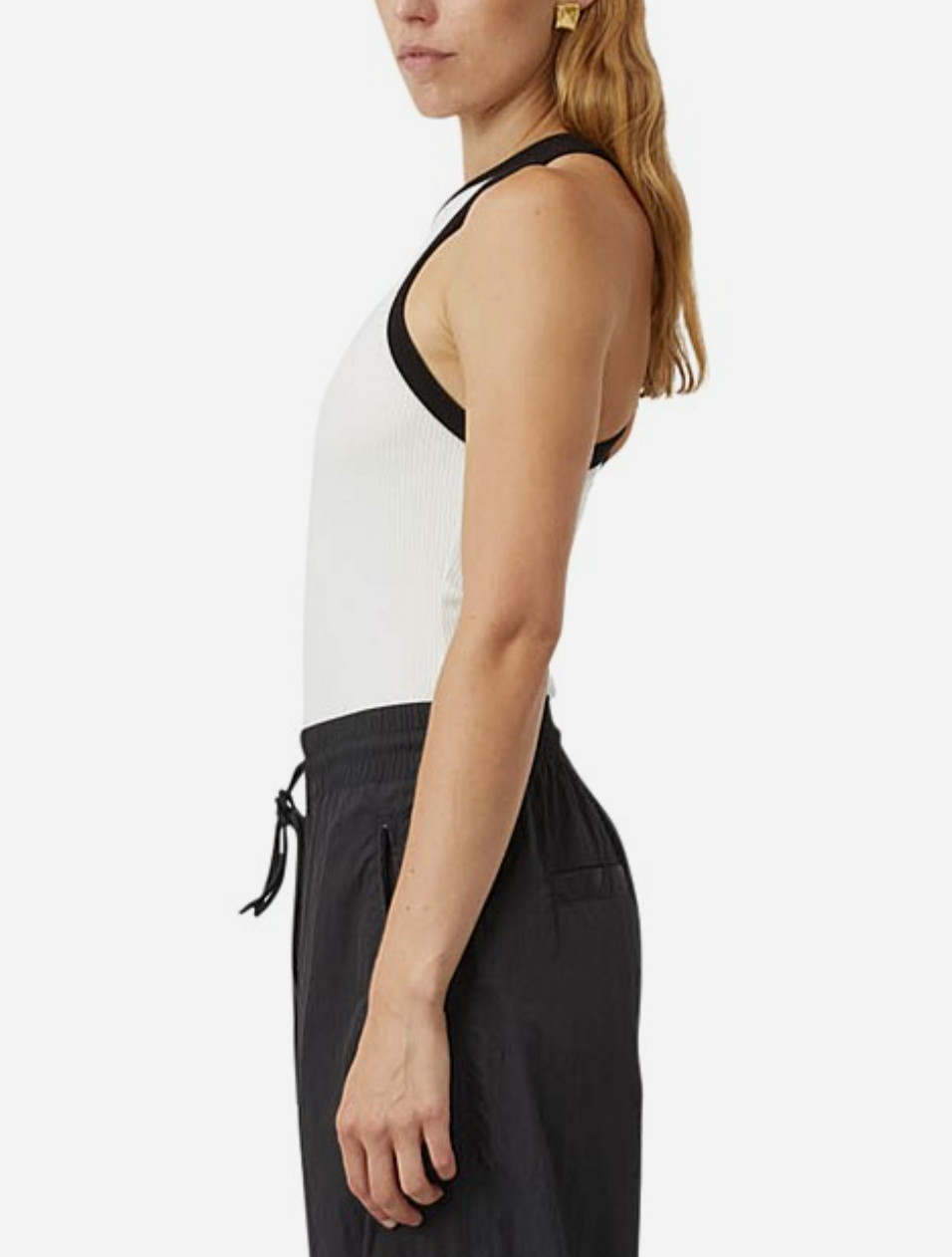 Camilla and Marc Nora Contrast Bind Tank Soft White Black