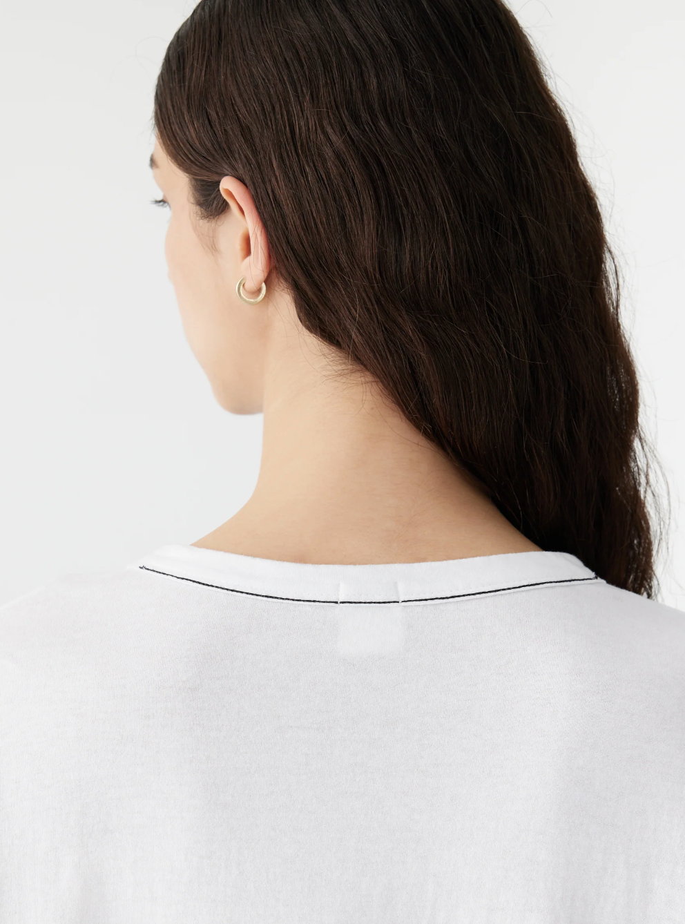 Bassike Boxy Heritage Long Sleeve T Shirt White