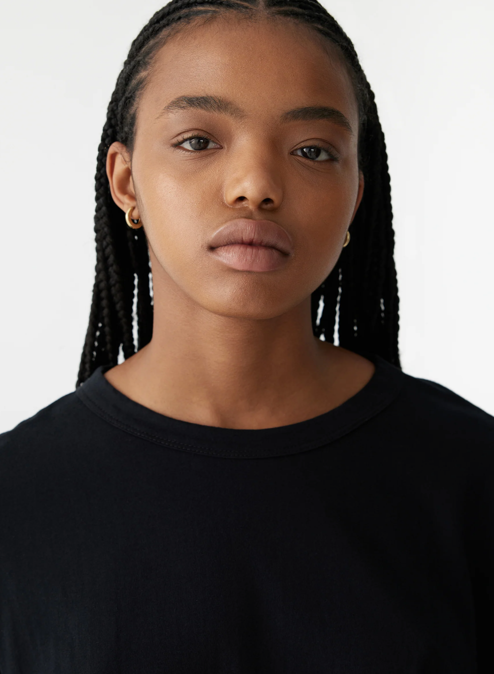 Bassike Boxy Heritage Long Sleeve T Shirt Black