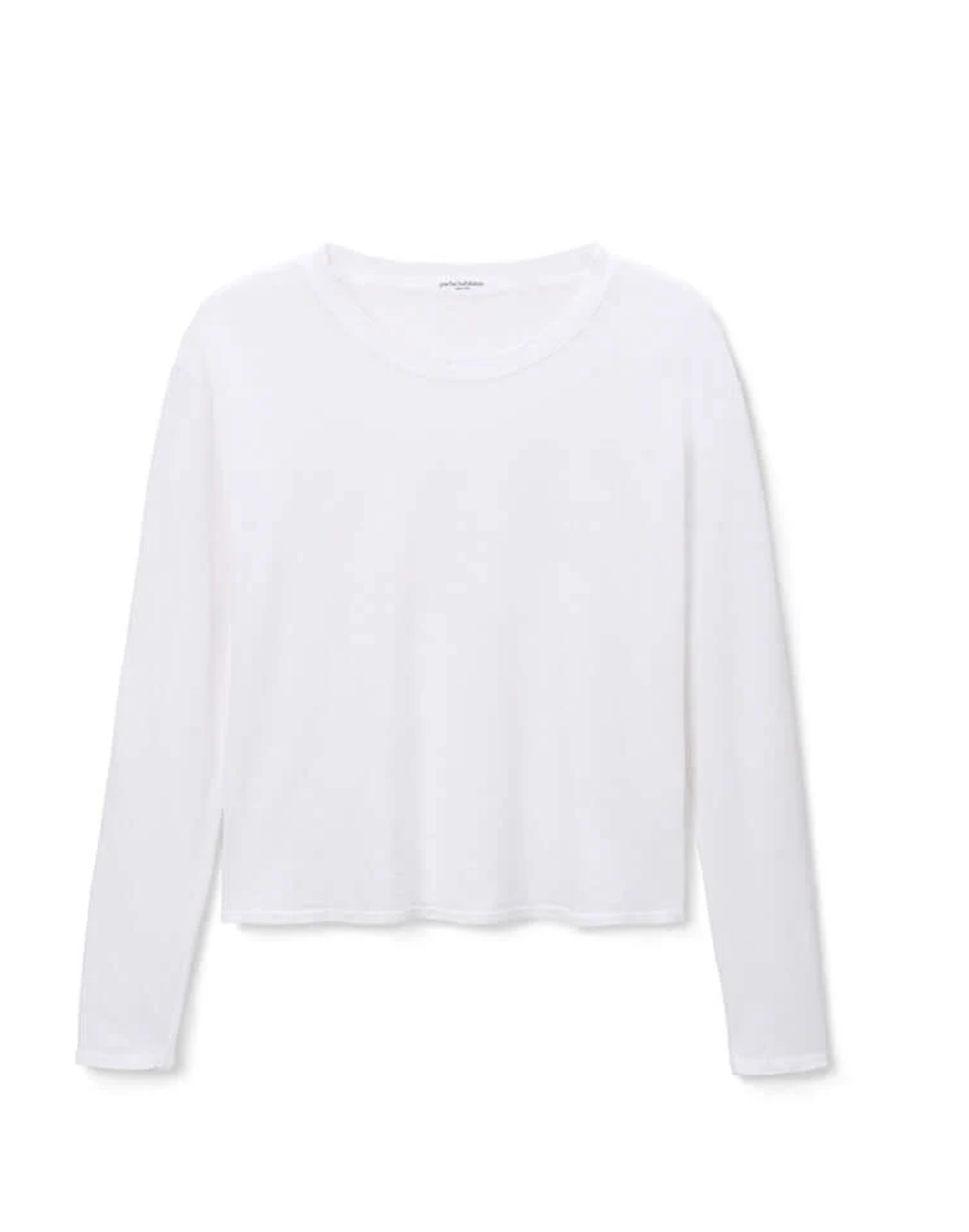 Perfectwhitetee Axel Long Sleeve Cotton Boxy Crew Tee White