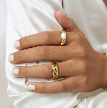 Arms Of Eve Riviera Gold and Pearl Ring