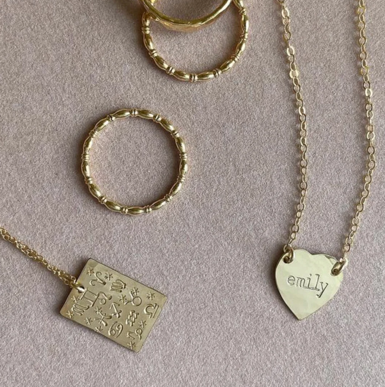 Miszuzi Tyra Tag Zodiac Necklace Gold FiIled