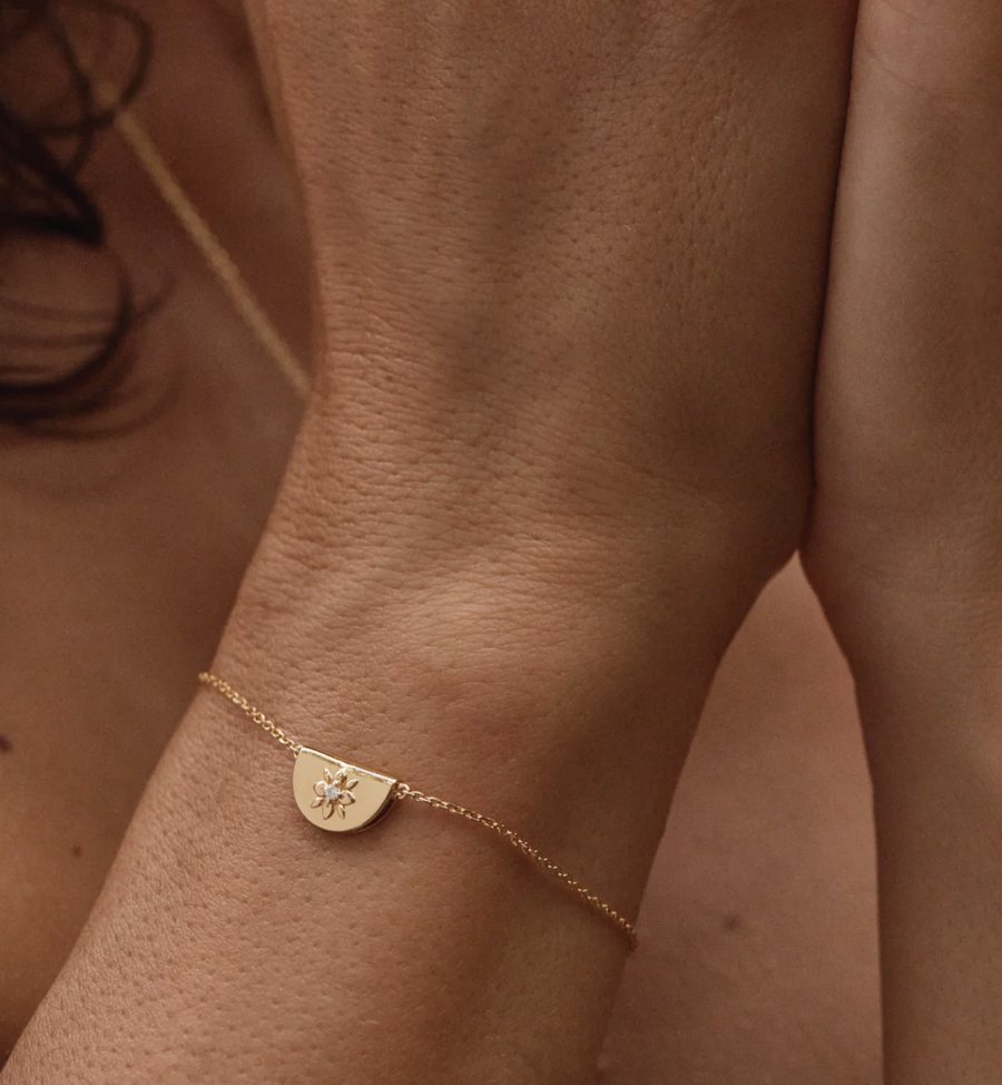 By Charlotte 18k Gold Vermeil Lotus Bracelet