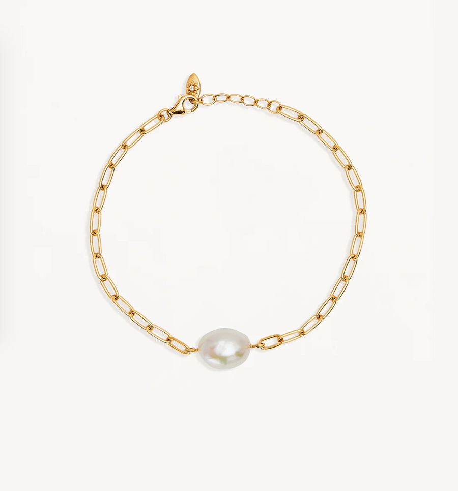 By Charlotte 18k Gold Vermeil Breathe Pearl Bracelet