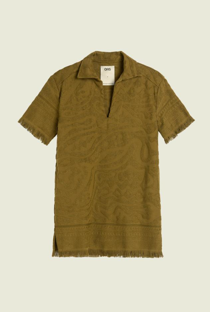 OAS Company Olive Aya Terry Dress