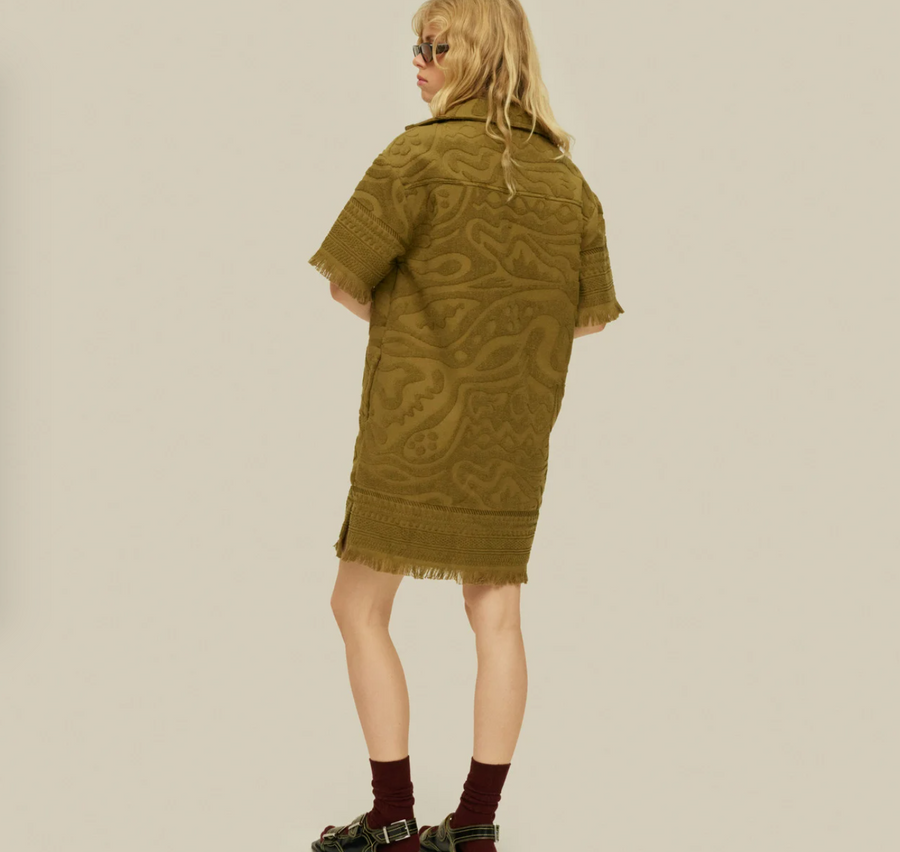 OAS Company Olive Aya Terry Dress