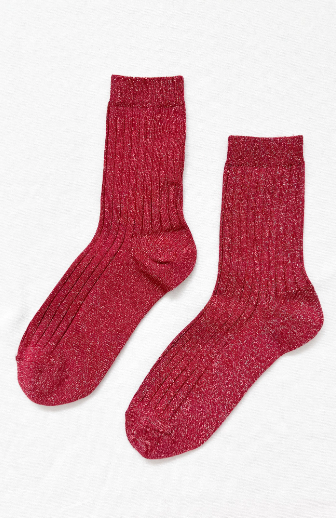 Le Bon Shoppe Her Socks Carmine Giltter