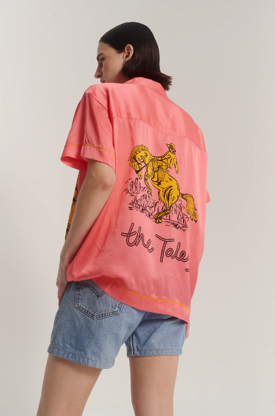 THE TALES Silk Cowboy Shirt Pink