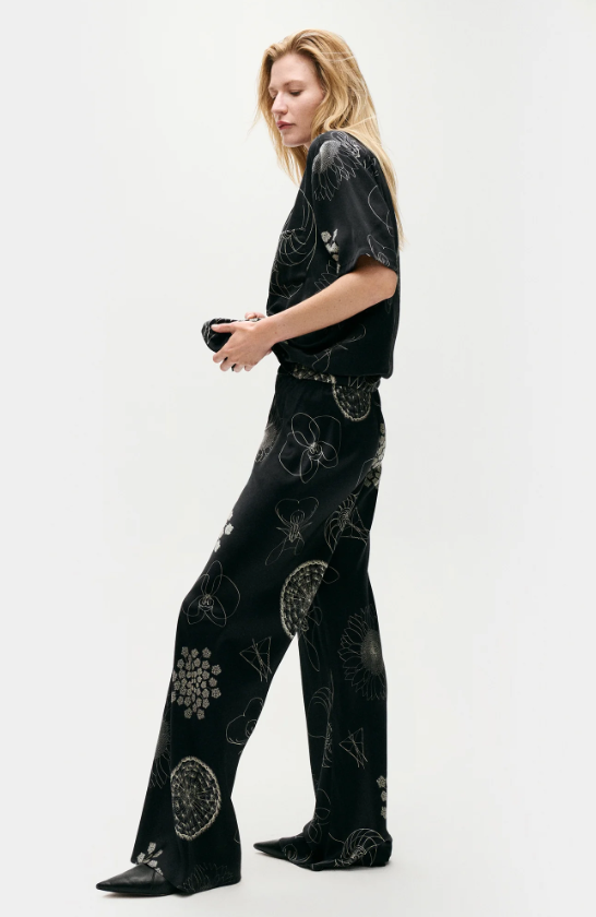 Silk Laundry Bias Cut Fibonacci Pant Black