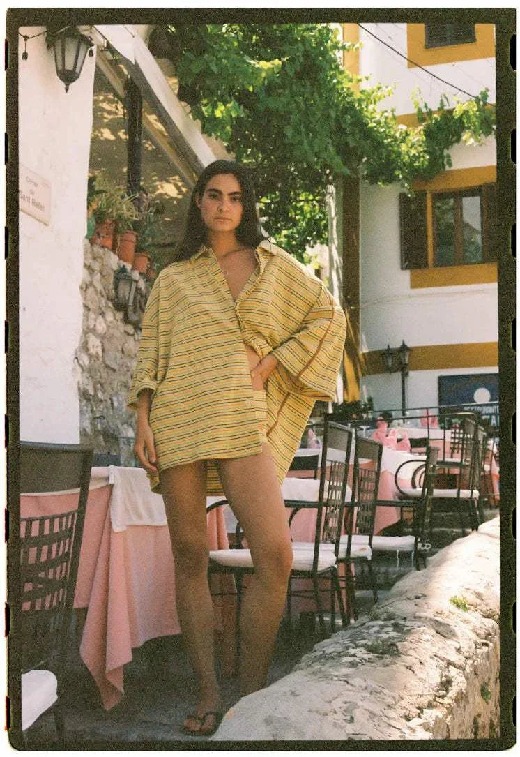 Ciao Ciao Vacation Lemon Striper Bungalow Shirt