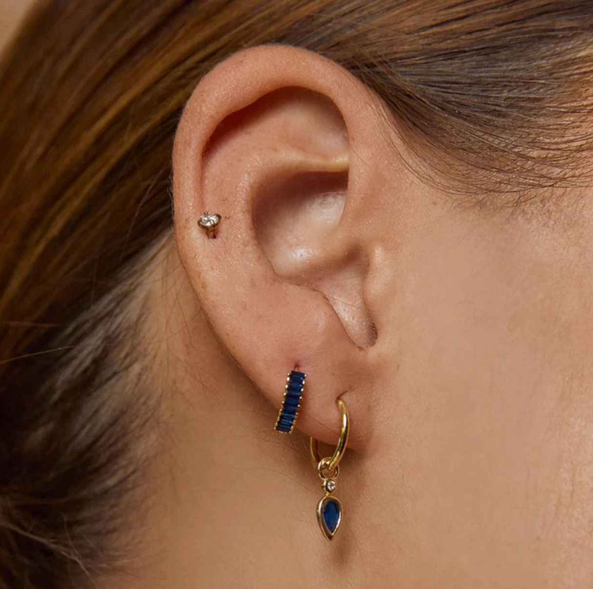 Arms Of Eve Khloe Sapphire Earrings Gold