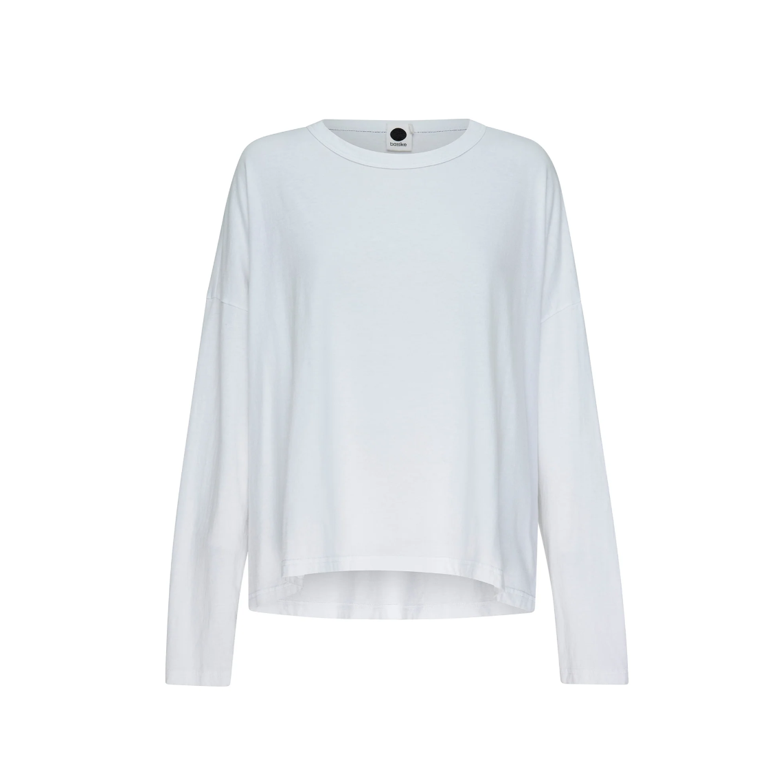 Bassike Boxy Heritage Long Sleeve T Shirt White