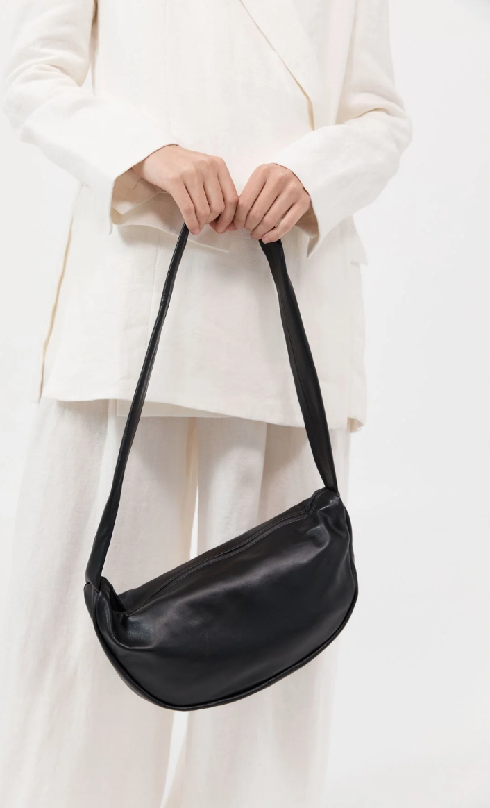 St Agni Soft Crescent Bag Black