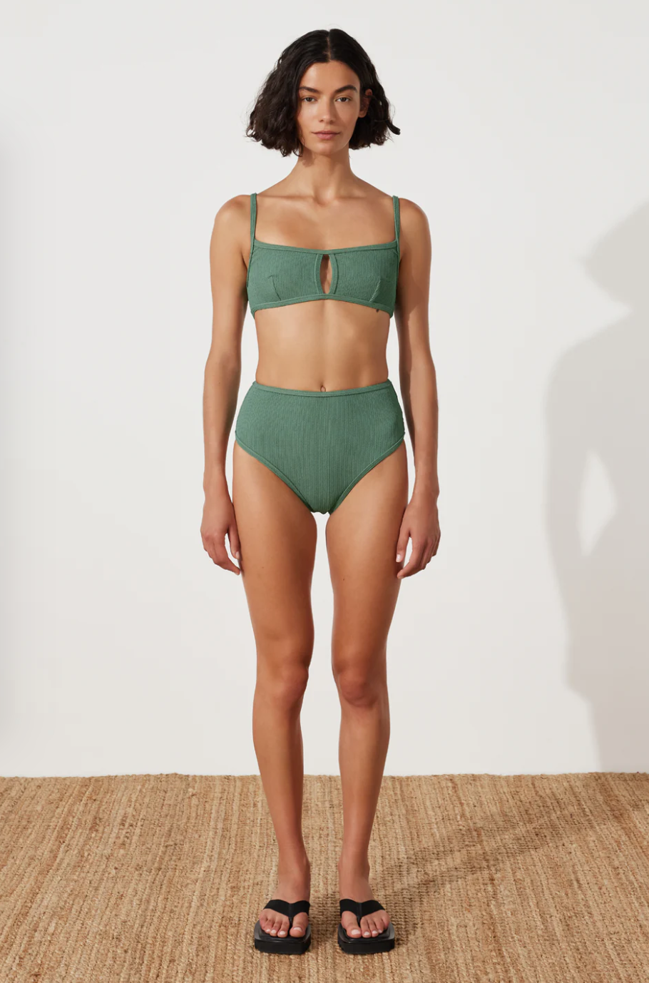 Zulu and Zephyr Textured Waisted Full Brief Emerald