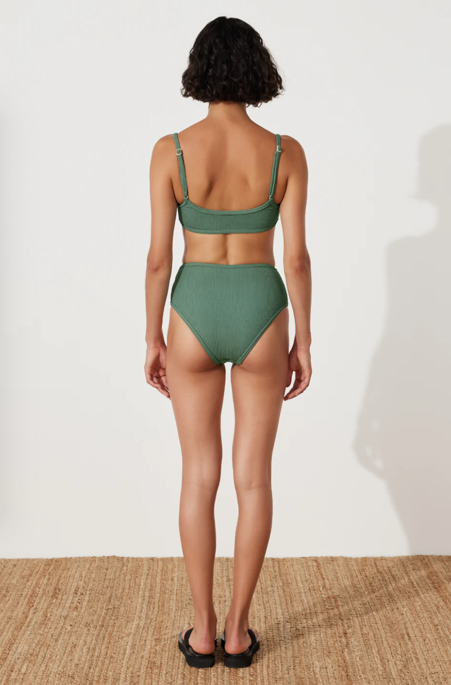 Zulu and Zephyr Textured Waisted Full Brief Emerald