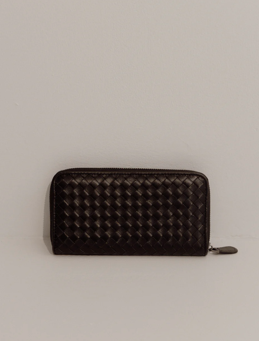 La Tribe Woven Wallet Large Black