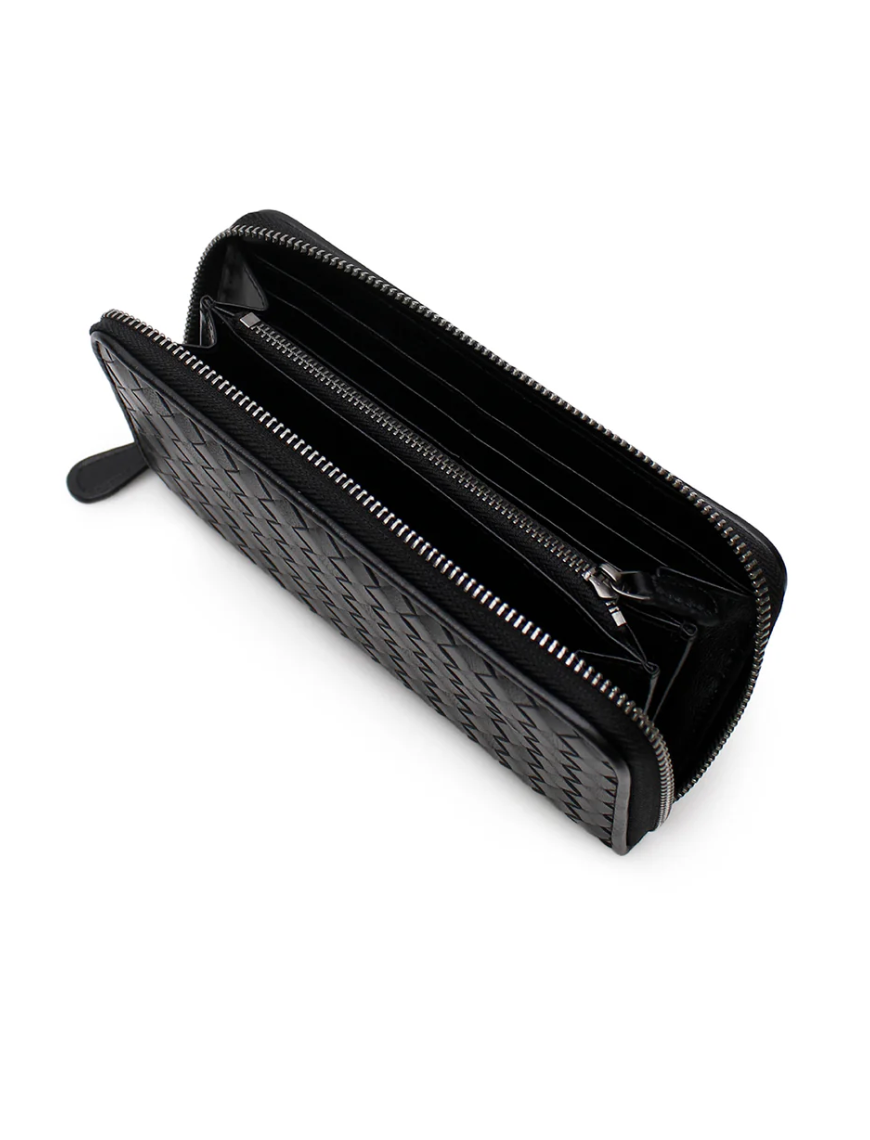 La Tribe Woven Wallet Large Black