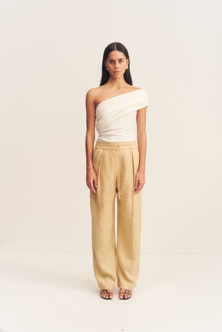 Shona Joy Wellington Elasticated Relaxed Pant Almond