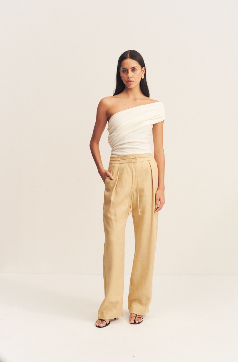 Shona Joy Wellington Elasticated Relaxed Pant Almond