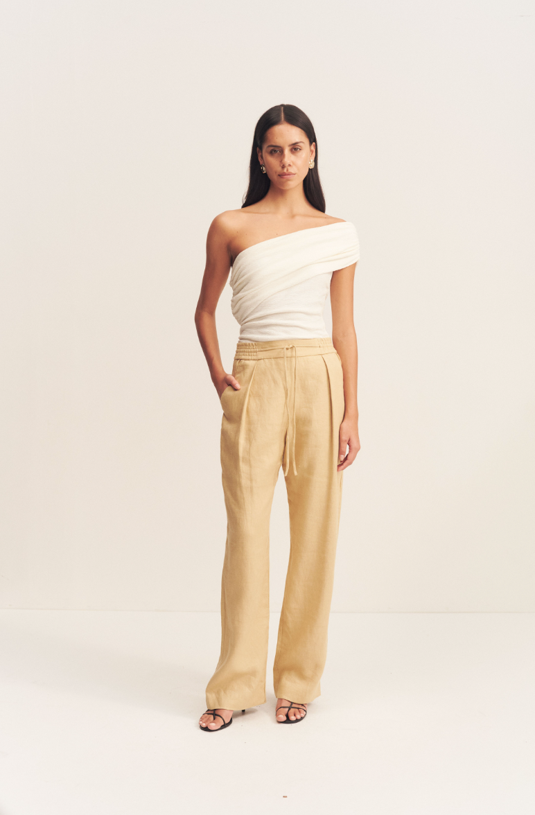 Shona Joy Wellington Elasticated Relaxed Pant Almond