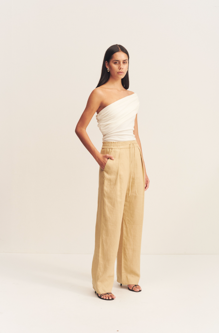 Shona Joy Wellington Elasticated Relaxed Pant Almond