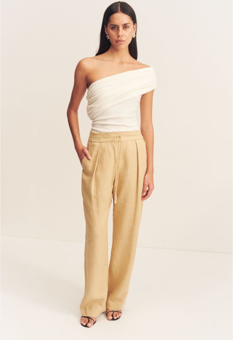 Shona Joy Wellington Elasticated Relaxed Pant Almond