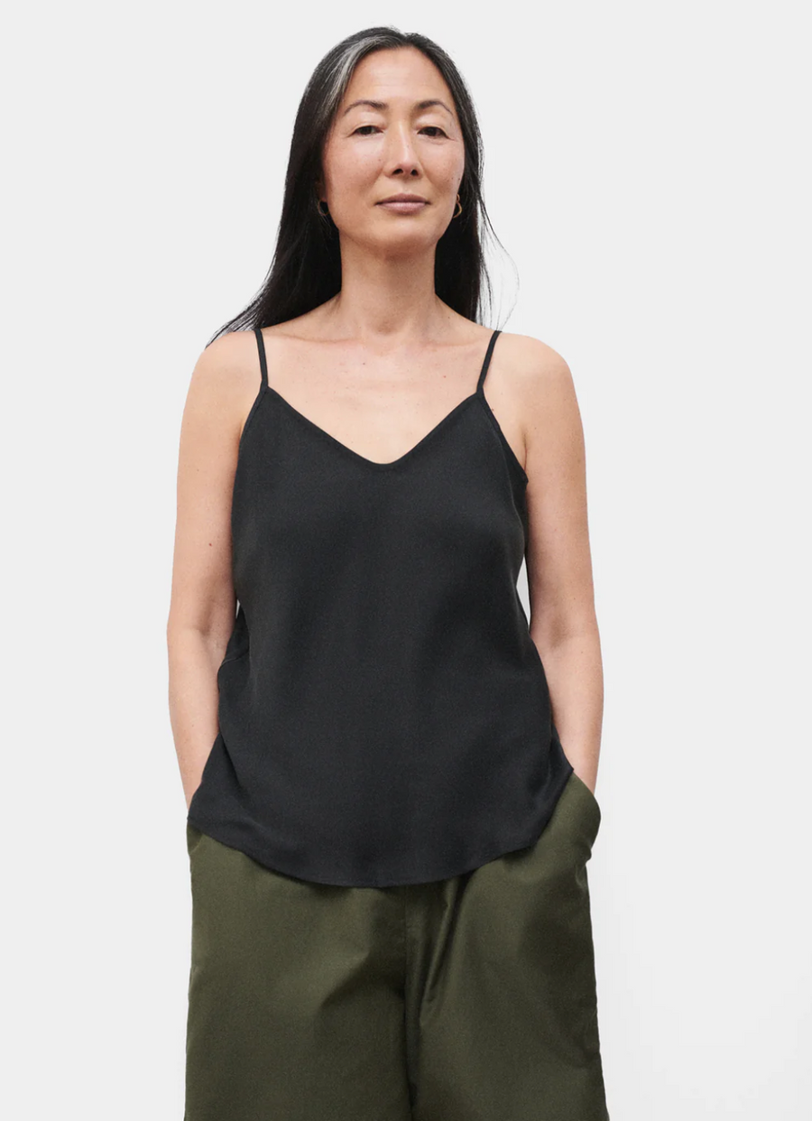 Silk Laundry Bias Cut Cami Black