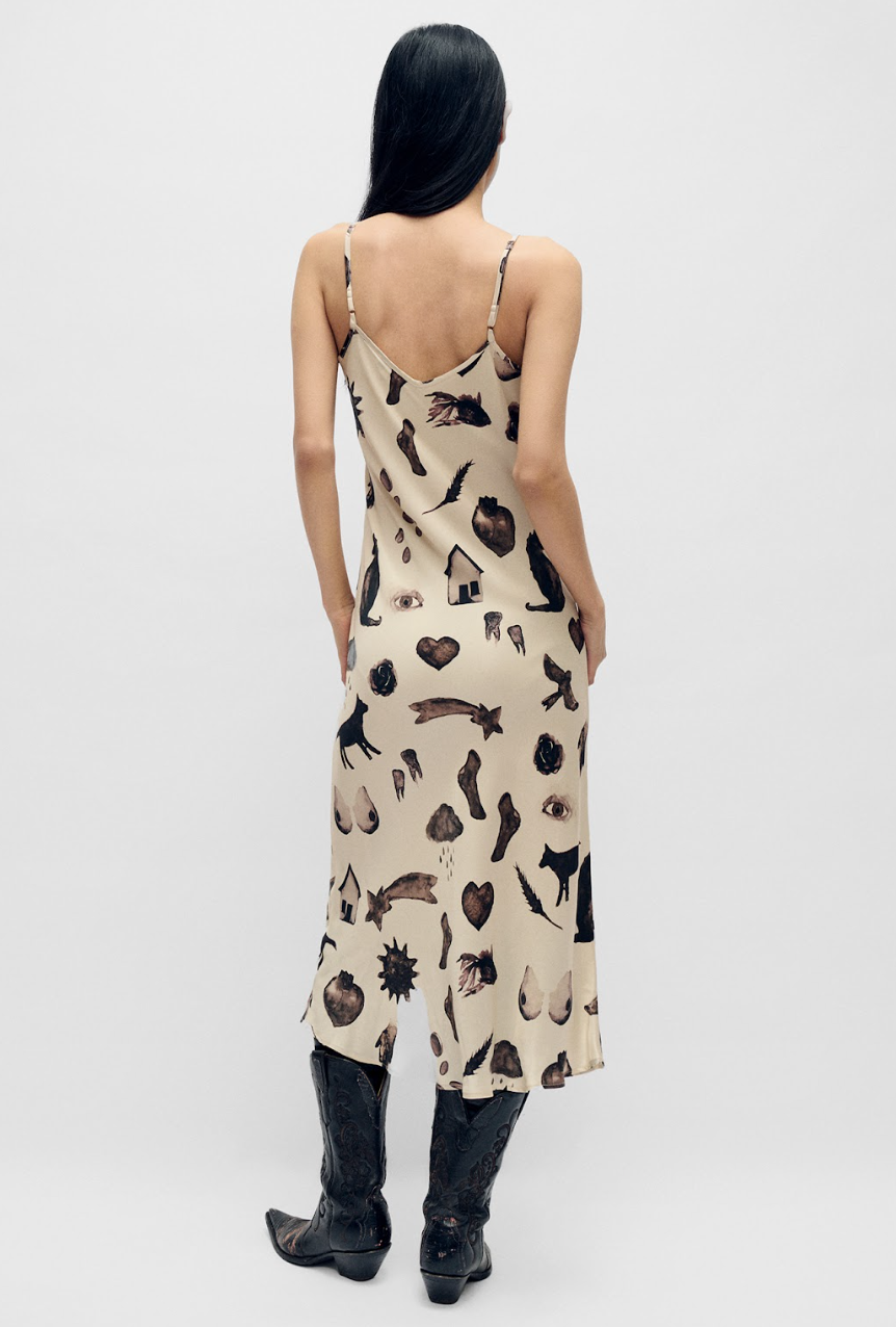 Silk Laundry 90s Slip Dress Miracles Hazelnut