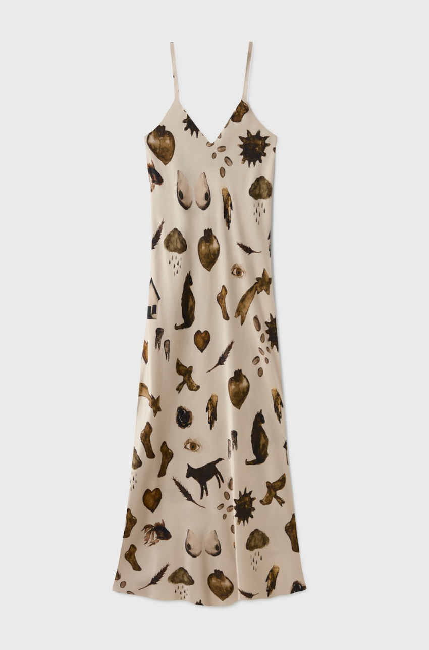 Silk Laundry 90s Slip Dress Miracles Hazelnut